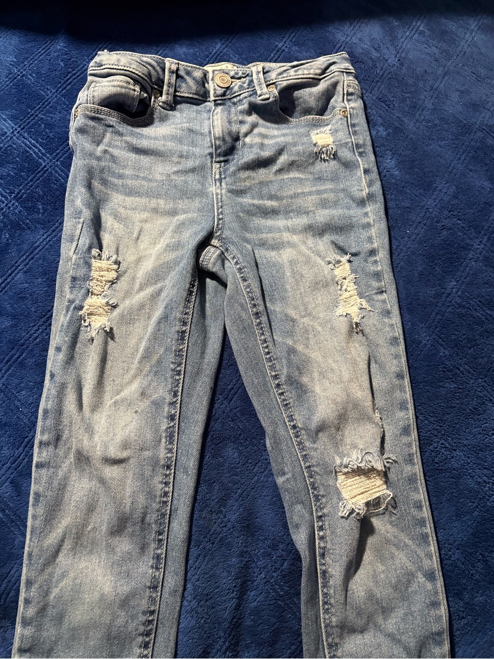 Mudd Light Blue Adjustable Distressed Skinny Jeans